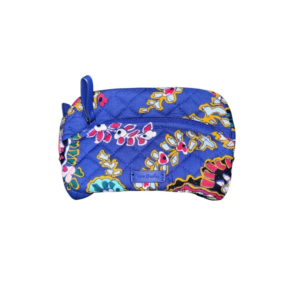 Vera Bradley Iconic Mini Cosmetic Bag Romantic Paisley Blue Quilted NWT